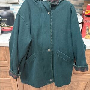 Winter Time By Herman Kay Women's Green Wool Coat